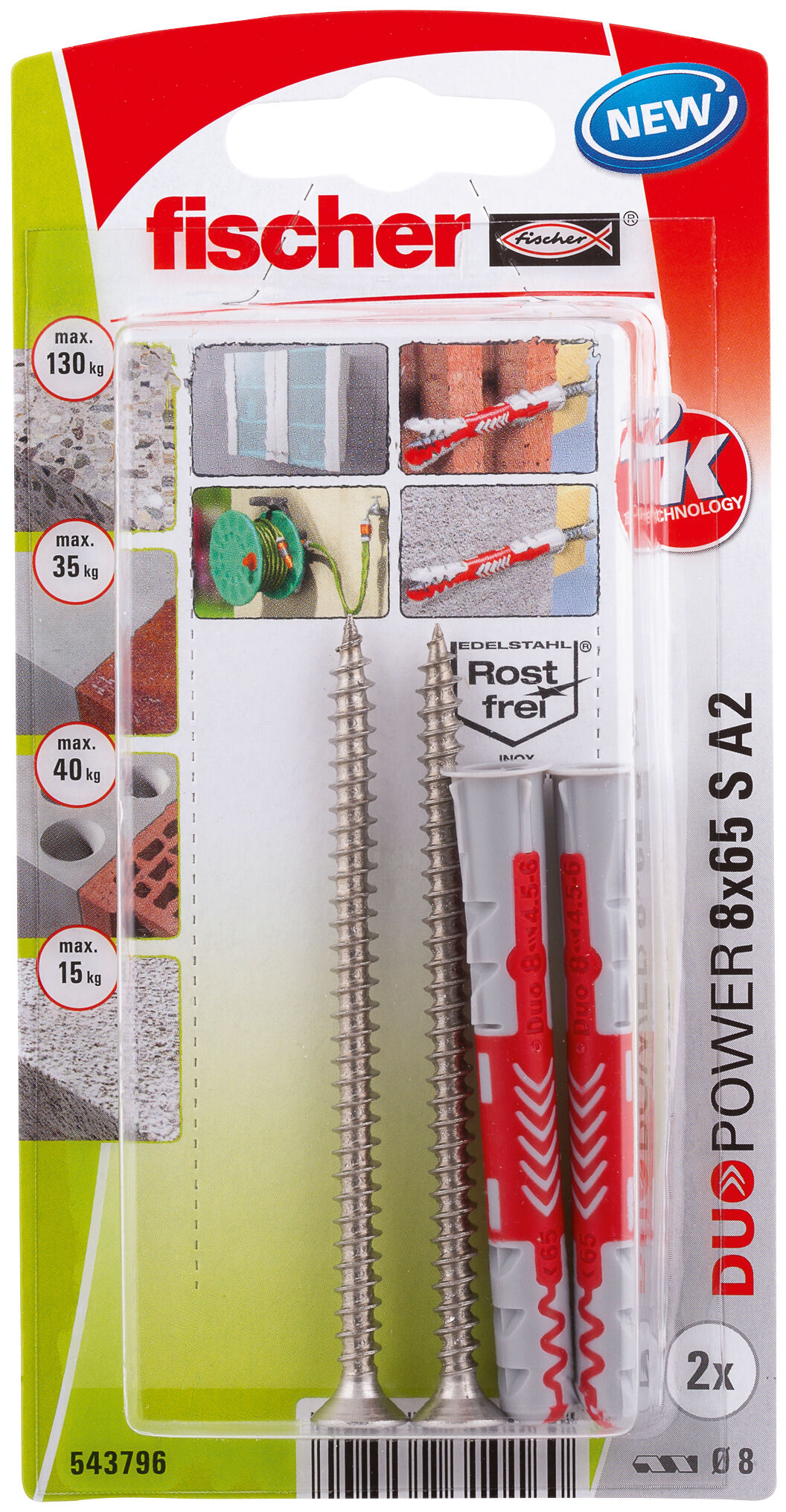 Fischer 25 Dowels UX, 10 X 60 Mm, For Wall, Perforated Brick - View #8